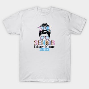 Messy Senior Class Of 2023 Cheer Mom leopad skin T-Shirt